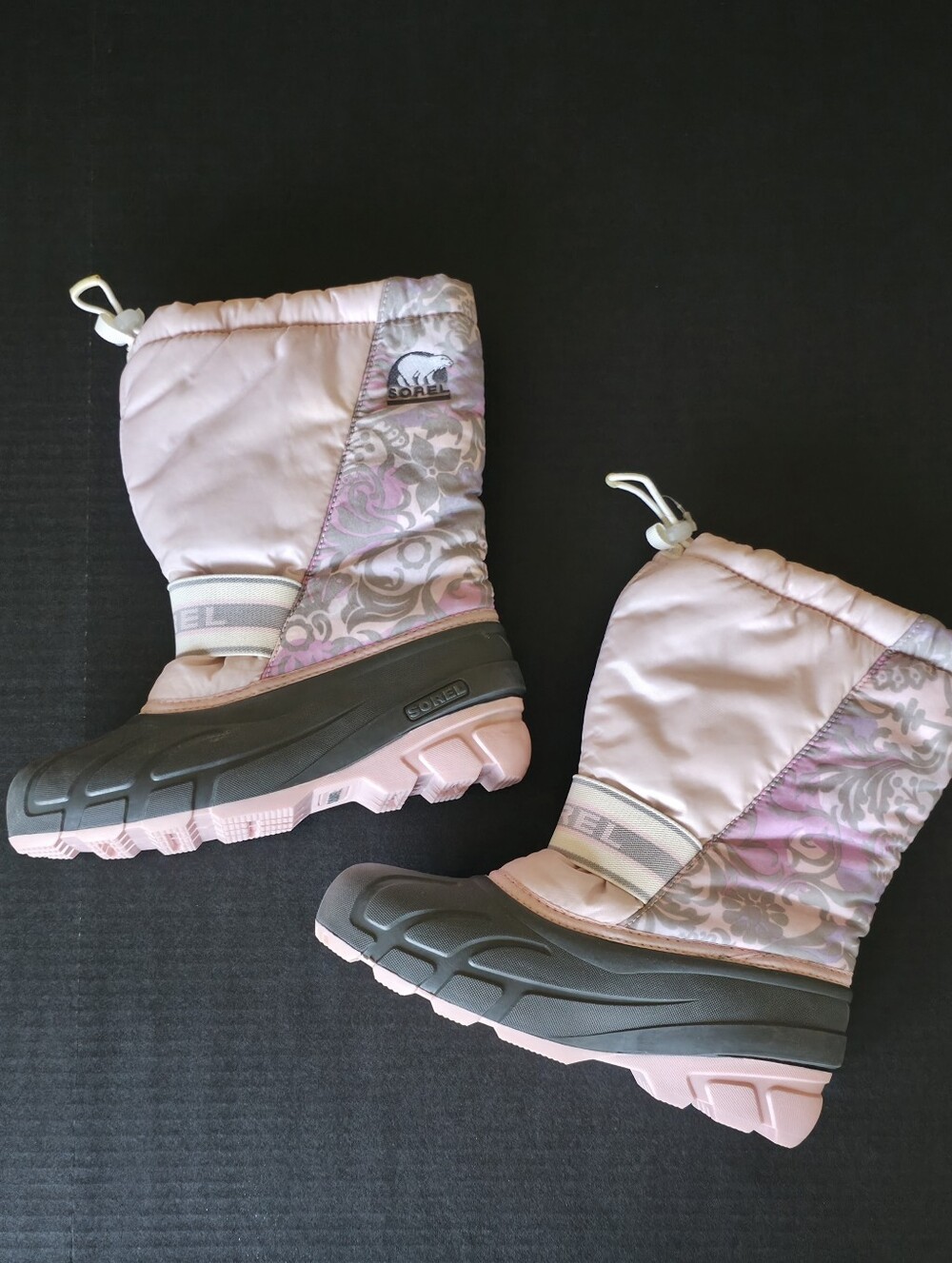 Sorel Pink Women's Winter Snow Boots Waterproof closure straps Outdoor Sz 6